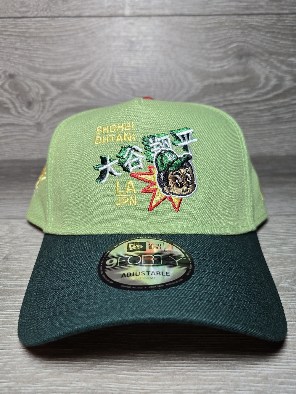 LA Dodgers Shohei Ohtani Matcha New Era 9forty A-Frame Snapback Hat Green NEW
